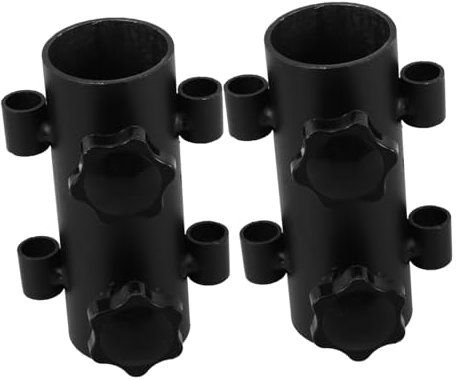 Support de Tige de Tente Réglable en Fer, Lot de 2, Noir