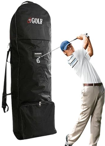 Golf-Tragetasche für Flugzeuge – Reisetasche für Golfschläger mit Schultergurt und Rollen | Gepolsterter Schutz, wasserdichte und langlebige Tasche für Lufttransport, Auto, Zug