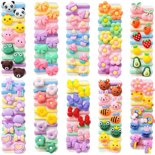 CATOR Lot de 100 élastiques à cheveux en caoutchouc extensible pour filles, petits élastiques à cheveux pour queue de cheval pour cheveux fins, adaptés pour les bébés, les tout-petits, les enfants
