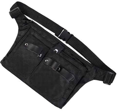 Friseurscheren Etui mit Gürtel, Nylon, Tragbare Tasche | Friseurwerkzeuge, Schwarz, für Outdoor Aktivitäten und Geschäftsreisen
