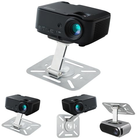 Qacpahucy Supporto per Proiettore da scrivania Supporto multifunzionale per Proiettore da parete rotabile a 360° adatto per soffitto e parete con interfaccia a vite da 1/4 pollice per home theater