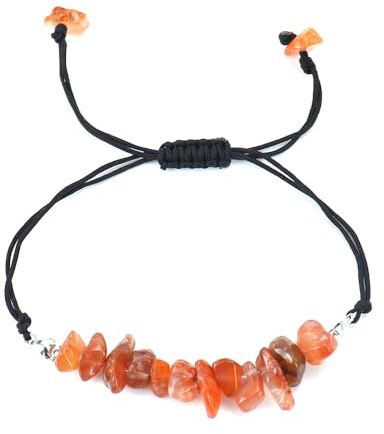 Xiao Hua - Bracelet élastique en perles de bois orange pour homme et femme de 17 cm en bois, 17 cm, 6.69inch, Bois.