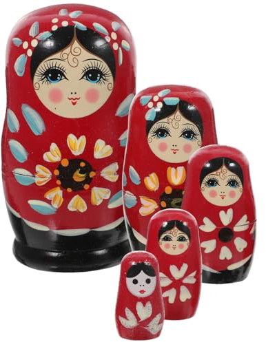 BESPORTBLE Wooden Matryoshka Doll Marionette Mom Cute Nesting Babushka Dolls
