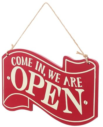 WEKADRIN Letrero de Doble Cara Vintage para Puerta Cartel Open Closed Resistente para Decoración de Negocios y Cafeterías Señal Abierta Cerrada
