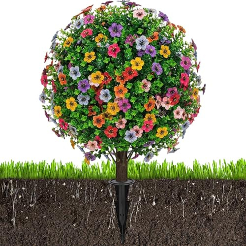 Plantas Artificiales de Exterior | Cipres de Pared con Estacas de Sujecion,Topiarios Artificiales Como Arbustos De Exterior | Para Jardín Patio Césped Sendero Entrada Paisaje Interior Decoración del H