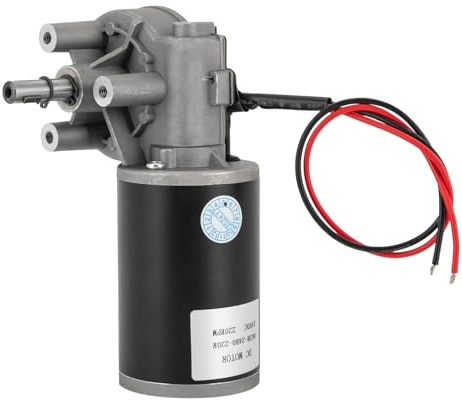 MEHOOSPVN 24V DC Getriebemotor 80W Scheibenwischermotor Hohen Drehmoment Elektrischer Synchroner Zahnrad mit Linkem Getriebe für Torantrieb Fenster für Automatisch Tür Garage-Tisch Frontscheibe Rechts