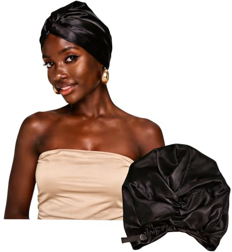 MATASSE Seidenhaube Zum Schlafen Aus 22 Momme Maulbeerseide, Verstellbares Bonnet Seide Für Damen, Doppellagige Schlafhaube Seide Atmungsaktiv Und Hypoallergen, Entworfen In Italien