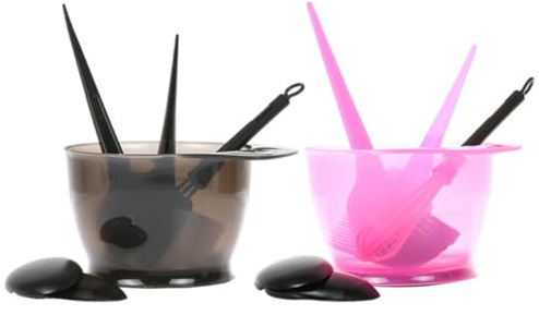 5pcs Black Hair Dye Tools Kit Mixing Bowl Comb Brush | Plastic and Nylon Set, Smooth Surface and Well-polished Finish, for Home and School Use