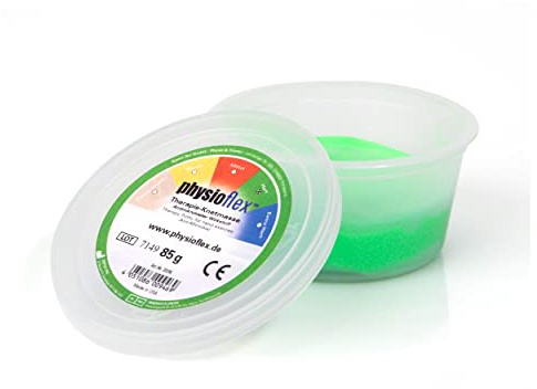 Sport-Tec Physioflex Therapie-Knetmasse hart, grün, 85 g – Therapie-Knete für Ergotherapie, Handtraining, Feinmotorik & Rehabilitation – hypoallergen, latexfrei & rückstandsfrei