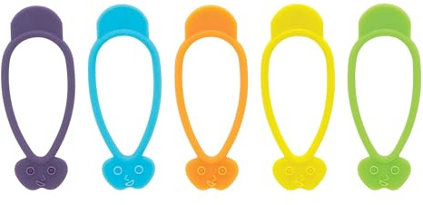HIC Harold Import Co. 43729 and Silicone Bag Ties Tütenbinder Stretch Twist Silikon, Orange/Gelb/Grün/Violett/Aqua
