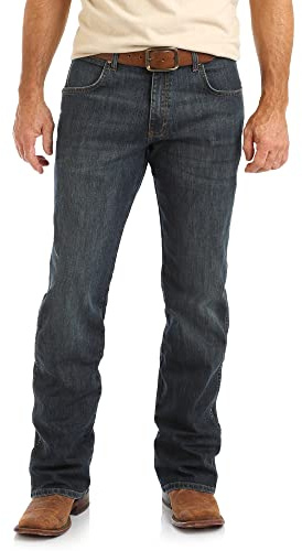 Wrangler Mens Retro Relaxed Fit Boot Cut Jeans, Falls City, 42W X 34L US