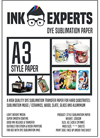 Ink Experts Subli-Style - Carta per sublimazione, formato A3, 120 g/mq 100