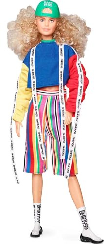 Barbie Sweatshirt with Logo Tape & Striped Shorts