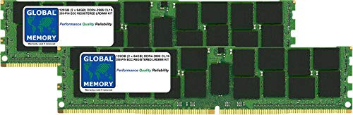 GLOBAL MEMORY 128GB (2 x 64GB) DDR4 2666MHz PC4-21300 288-PIN ECC REGISTRADO Load Reduced DIMM (LRDIMM) Memoria RAM Kit para SERVIDORES/Estaciones DE Trabajo/Placas Base