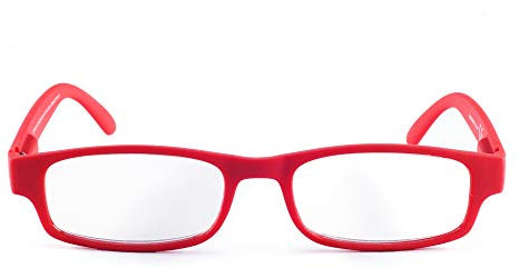 Contacta, One Color, Occhiali da Lettura per Uomo e Donna, Occhiali Leggeri, Funzionali e Colorati, Montatura con Aste Flex, Colore Rosso, Diottrie +3,00, Confezione con Astuccio Portaocchiali, 21g