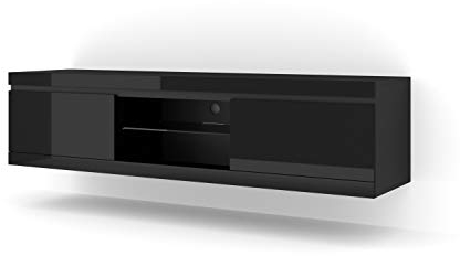 BIM Furniture Homlando - Unterchrank NET 180 Universal Stehen hängend Lowboard Schrank TV Tisch Sideboard Kommode Hi-Fi Tisch Wandschrank (Schwarz)