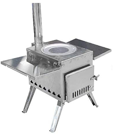 Réchaud de camping portable et pliable - Coupe-vent - Poêle à bois compacte avec tuyaux - Réchaud d'extérieur - Brûle efficacement - Réchaud à l'alcool solide - Blanc - S