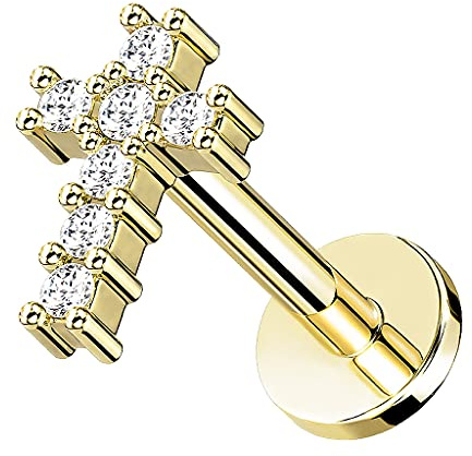 Piercingfaktor Tragus Ohr Knorpel Helix Piercing Stecker Kristall Kreuz