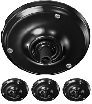 ledscom.de 4x Baldachin, Porzellan, schwarz, 105mm Ø