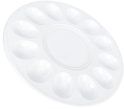 Bandeja De Rellenos Bandeja para 12 Plato De Huevo Dividido Plato De Porcelana para Rellenos Hueveras Cocidas Caracoles Plato De Postre Cerámica Oval