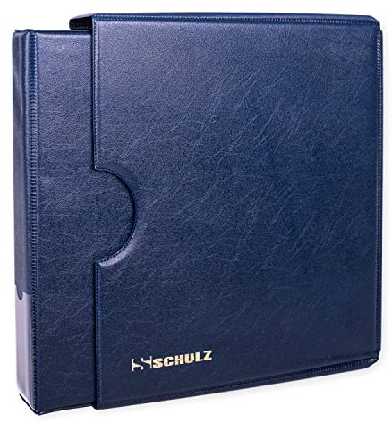 Coin Collection Album With Sleeve Cover – 50p £1 £2 Collecting Holder - Storage Binder Protect and Store For 221 Coins - SCHULZ Coin Album Blue