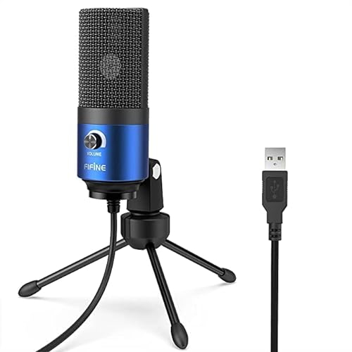 FIFINE Condensatore a Microfono studio kit, USB Microfono Computer con Braccio per Microfoni Regolabile e Filtro Anti-pop per Strumenti Voice Overs Registrazione Podcasting YouTube Gaming