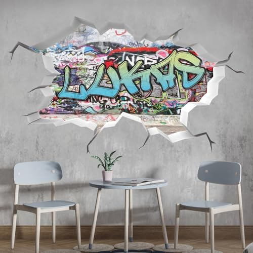 tjapalo® p49xx 3D Wandtattoo Graffiti Name Wandaufkleber Kinderzimmer Junge wandtattoo Teenager Cool Wandtattoo Kinderzimmer Name, Größe: B50xH29cm
