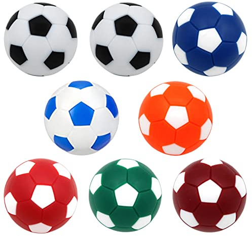 WUDQIJI Tischfußball Kickerbälle 32mm 8 Stück Mini Tischkicker bälle Kicker Bälle Tischkickerbälle Ersatzbälle Mini Sportbälle aus ABS Kunststoff für Erwachsene und Kinder (Vielfarbigkeit)