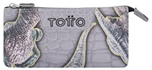 TOTTO Federmäppchen mit DREI Fächern, Dinosaurier-Motiv, Standardgröße