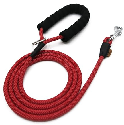 Aiminto Dog Leash, Braided Rope Traction – Walking Training Lead for Small Dogs ((1/3) x 6FT, Red)