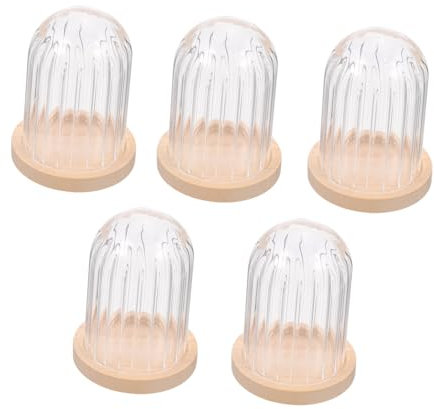 Toyvian 5 STK Miniaturmodell Kuchenplatte Servierplatte Kuchenhaubenteller Mini-landschaftsverzierungen Kuchenkuppel Mini-Werkzeuge Cupcakes Puppenhaus Einmachglas Hölzern