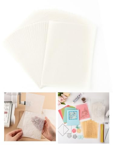 OTCRAFT Pergamentpapier, durchscheinend, matt, glatt, bedruckbar, Pergamentpapier für selbstgemachte Einladungen, Grußkarten, Karten-Overlays, Zeichnungen, Umschläge, 60 Blatt/Set, Hellsilber, 10,8 x