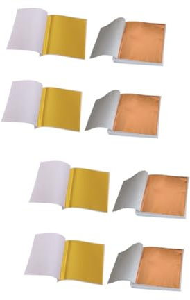SEWACC 400 Blatt Nachgemachtes Folienpapier Goldfolie Folie Folienpapier Für Die Maniküre Farbiges Goldfolienpapier Frischhaltefolie, Plastikfolie Blattgoldkleber