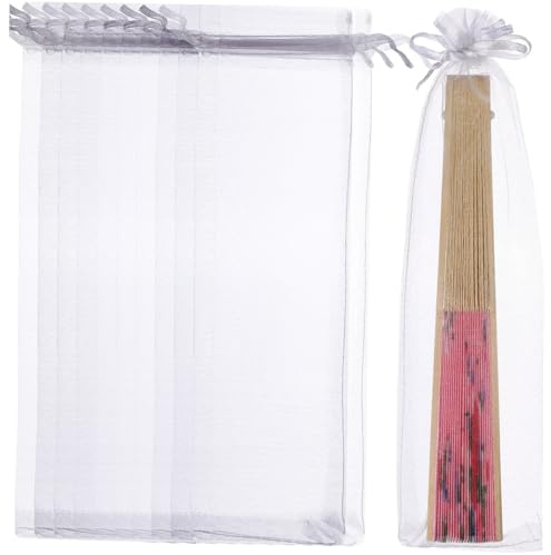HAPINARY 200stücke Organza Kordelzug Geschenktüten Für Hochzeiten Und Partys Weiße Fächerverpackung Aus Zartem Netzstoff Für Schmuck Kosmetik Und Süßigkeiten