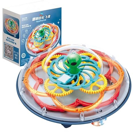 Light Up Disc, LED Disc - Transparent Rotierende Musikscheibe | Weihnachtsspaß Lernspiele, Leuchtende Im Dunkeln Outdoor Interaktive Spiele, Ju