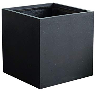 GLJTUO Vasi per Piante da Giardino per Esterni E Interni, Grandi Vasi per Fiori in Cemento Nero, per Esterni, Giardini, Cortili, Case, Ristoranti, Uffici, Vasi per Fiori Quadrati De,Black-D