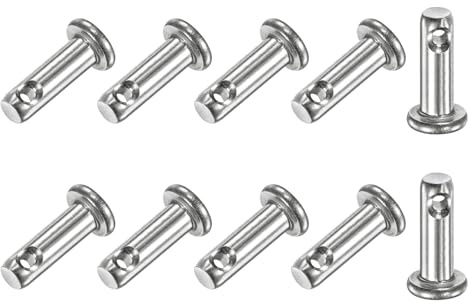 M METERXITY 10 Stück Einloch Splinte M4 x 12mm Flachkopf Splinte | Verbindungsscharnierstift, 304 Edelstahl, Für mechanische Verbindungen/Fixteile/Schiffsausrüstung, Wiederverwendbar