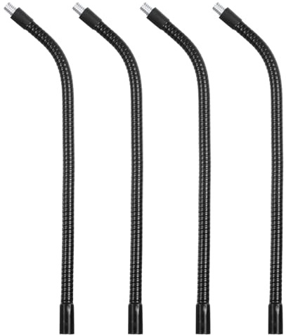 PATIKIL 11.8 Gooseneck, 4Pcs 3/8-16 Female to Male Thread Metal Universal Hose Flexible Arm Gooseneck Tube Extension Holder for Action Camera, Phone, Microphone, Black