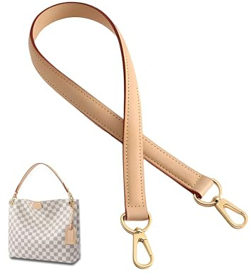 Umiup Vachetta-Leder-Ersatzriemen, Geldbörsen-Schultergurte, geeignet für anmutige Tragetaschen, weiche Speedy-Alma- und Dauphine-Taschen und Multi-Pochette-Zubehör (Aprikose, Breite: 1,8 cm, Länge