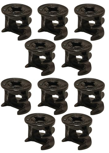cyclingcolors 10x Dado per giunto eccentrico connettore ricambio per collegamento mobili cassetti armadi scaffali, nero senza bordo 15x29mm