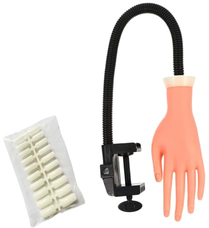 Alipis Modèle de Main D’Entraînement en Plastique pour Nail Art, Faux Ongles, Main de Pratique avec Support, Facile à Transporter, pour Manucure