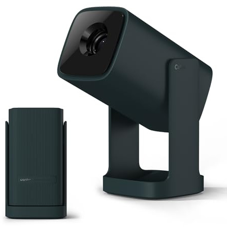 【Android TV/Offizielle App】 Mini Smart Beamer Netflix | WANBO Cube 1, 360° Drehbar, Linsenschutz, Live TV, 1080P Support, Widevine L1, 5G+2.4G WiFi Bluetooth, 28dB, Tragbar Heimkino Outdoor Projektor