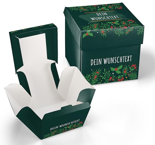 Geschenkbox personalisiert – für Weihnachten, Geburtstag, Hochzeit – Geschenkkiste Pop up zum Befüllen – Boom Explosion Überraschung – (Box 3)