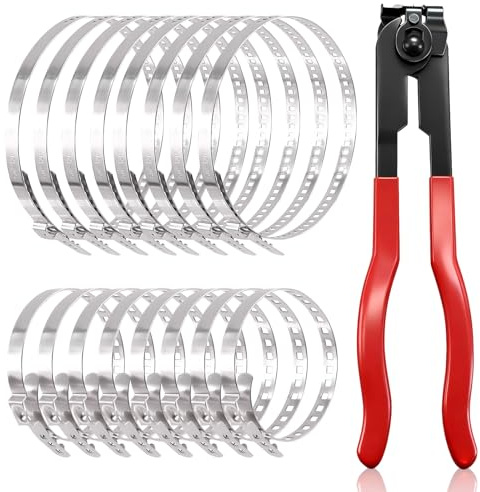 Lot de 17 Collier Soufflet Cardan CV en Acier Inoxydable, 25-50 mm et 50-120 mm, Collier de Serrage Réglables, pour la Plupart des Kits d'outils de Sertissage de Voiture