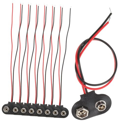 OSOLADY Set da 50 Pezzi Connettori a Fibbia per Batteria da 9v Cavo da 6 Cm, Portabatterie in Pu e Ferro, Clip per Sostituzione Connettore Batteria, Adatti per Dispositivi Elettronici