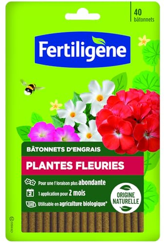 Fertiligène Bâtonnets d'engrais Plantes Fleuries, géraniums 40 bâtonnets