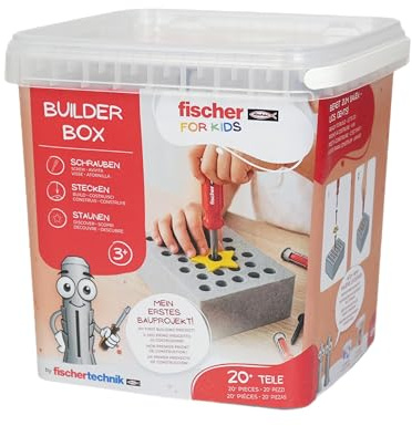fischertechnik Fischer for Kids Builder-Box 579435 – Herramientas de Juguete para niños con Tacos Duo Kid, Conectores, un Destornillador, a Partir de 3 años