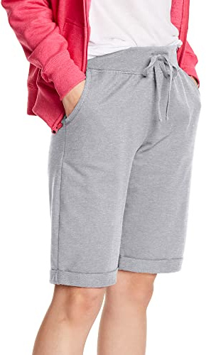 Hanes dam fransk terry-bermudashorts, Lätt stål, XXL