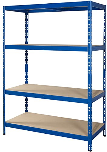 CALLIDUS ✓ Schwerlastregal Rom | blau pulverbeschichtet ✓ 4 Böden je max. 250 kg Tragkraft ✓ Lagerregal Metallregal Kellerregal (120 x 178,5 x 60 cm)