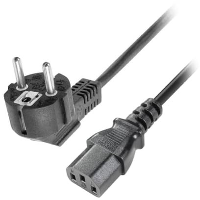 Q43C Kaltgerätekabel 1,2 m – Universales Netzkabel, 3-polig Schuko Stecker auf IEC 60320 C13, für PC, Monitor, Notebook und andere Geräte